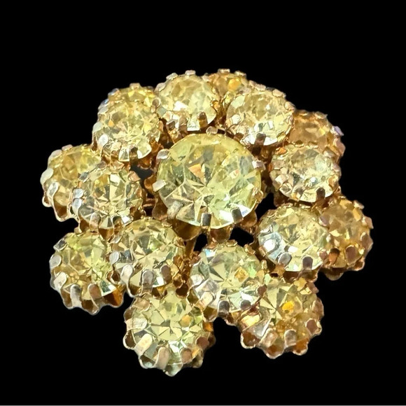 VTG | Rhinestone Clip Earrings & Brooch - Picture 3 of 7